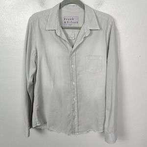 Frank & Eileen Barry Famous Denim Shirt Women's XL Light Gray Button Up